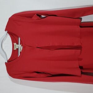 Knit dress and jacket set.